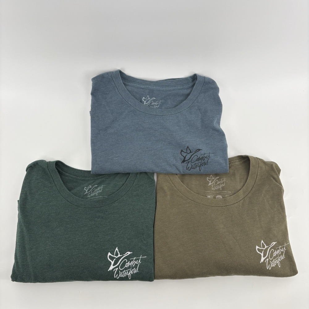 Lot Of 3 Combat Waterfowl T-Shirts Size 3XL With Ducks On Back See Pictures